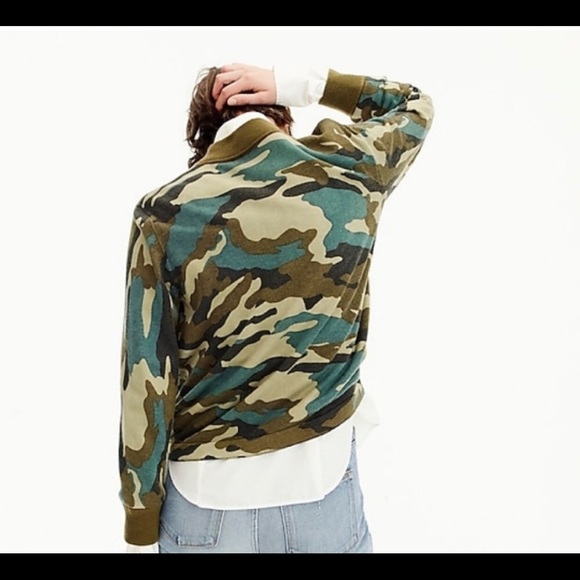 🌺🌺J.Crew knitted camo bomber cardigan 🌺🌺 - Picture 2 of 15